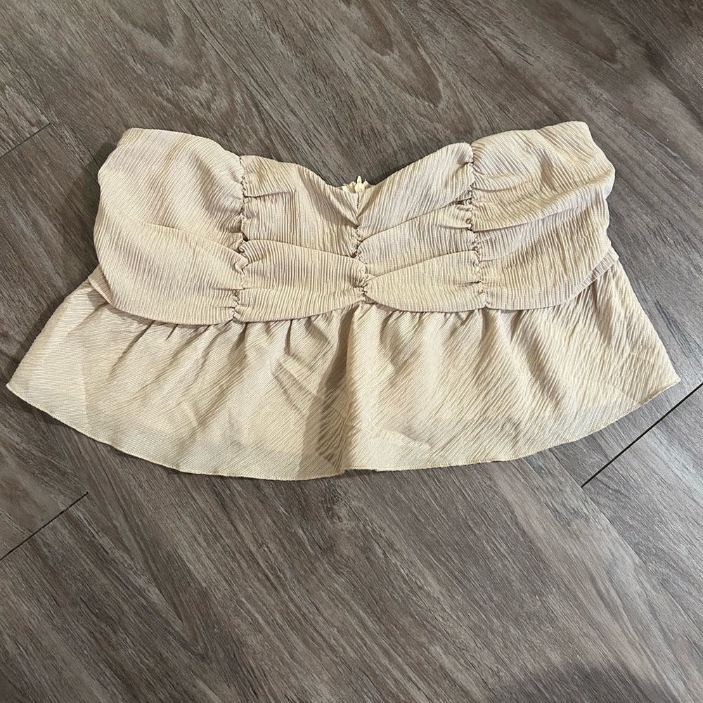 SHEIN Peplum Bow Crop Top